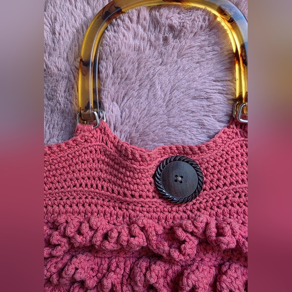 Vintage Mauve Crochet Bag - Picture 3 of 5